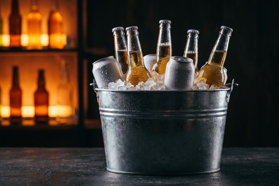 Bucket of ice cold beer