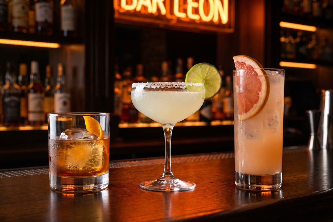 Cocktails on the bar